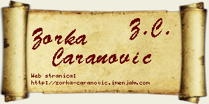 Zorka Caranović vizit kartica